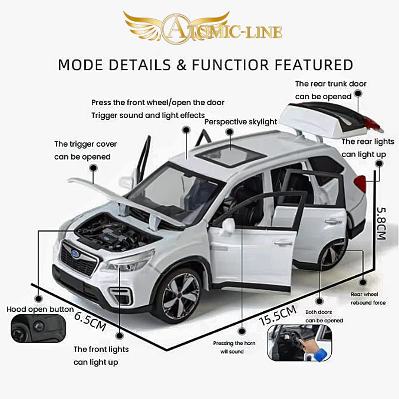 SABARU フォレスター FORESTER 1/32 ミニカー 全3色 ライト点灯