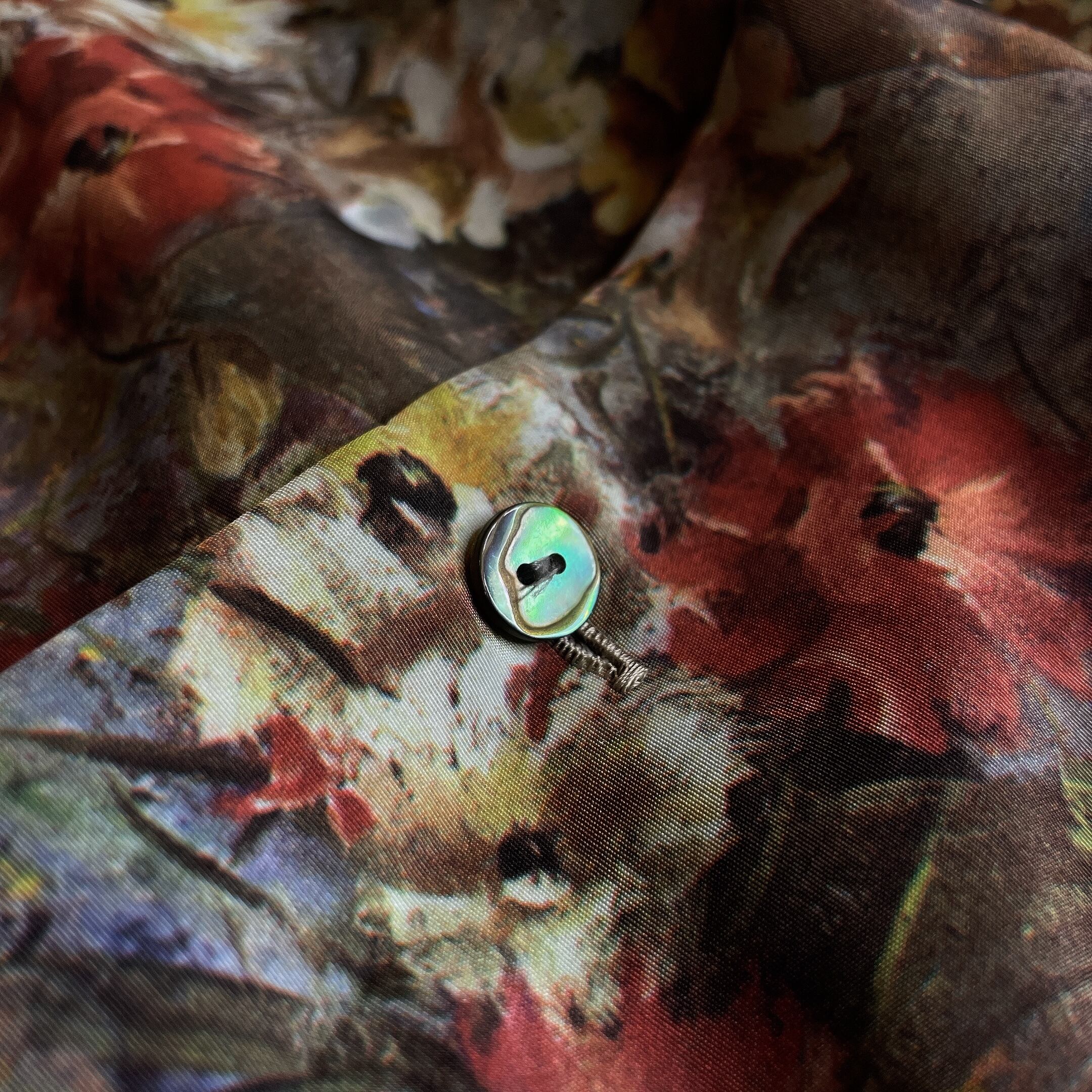 Botanical rétro flower full pattern open callar shirt