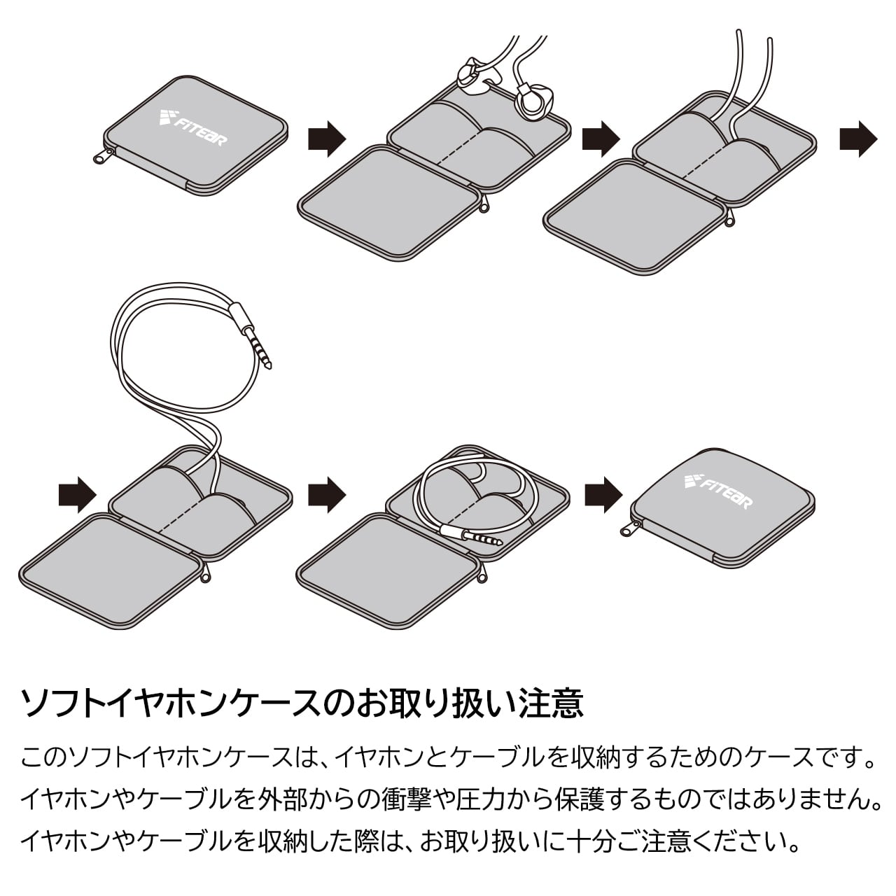 ケーブルが主役の）ソフトイヤホンケース | FitEar Laboratory