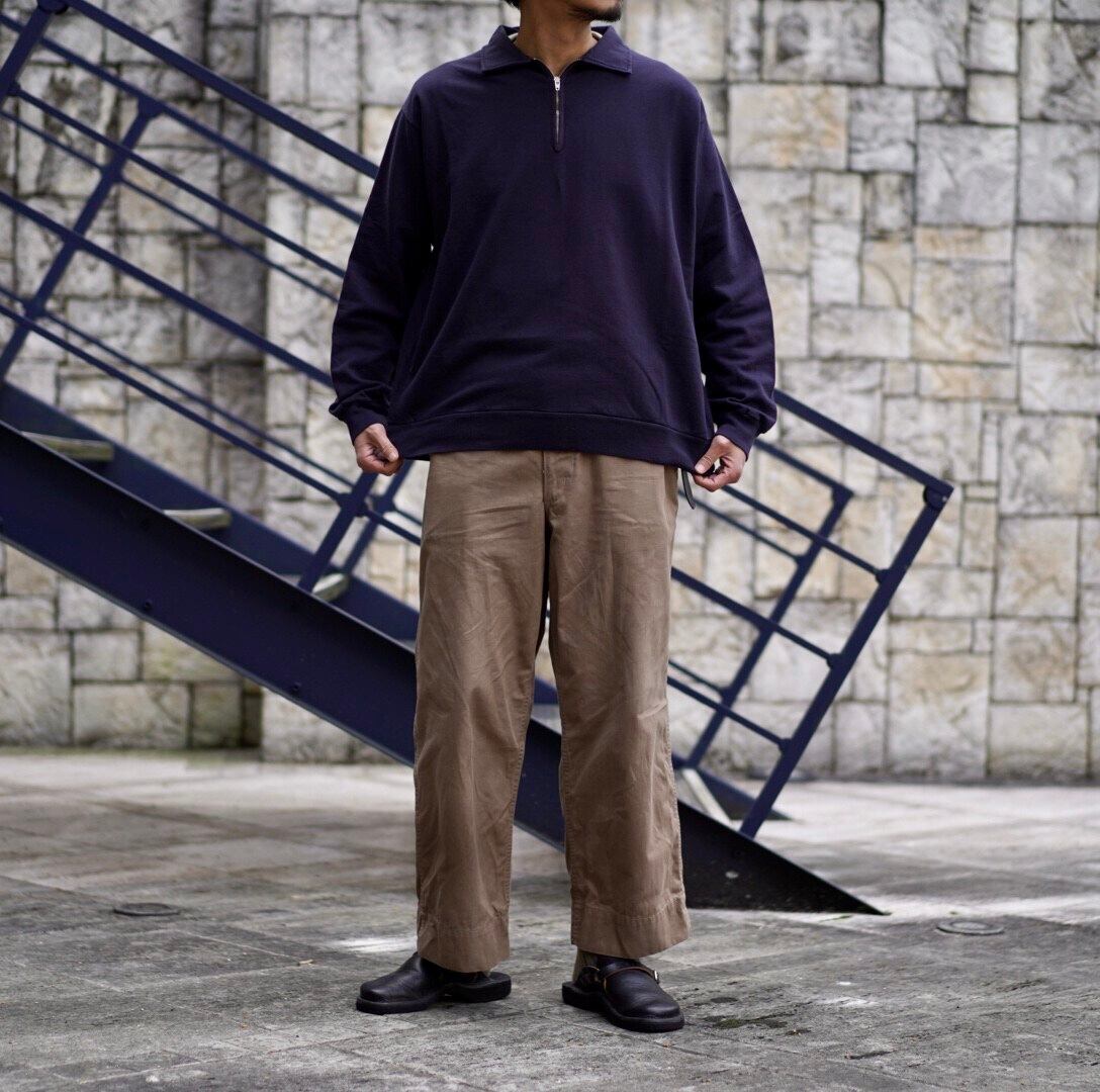 COMOLI コモリ 23SS コットンシルクジャージ ハーフジップPO 3