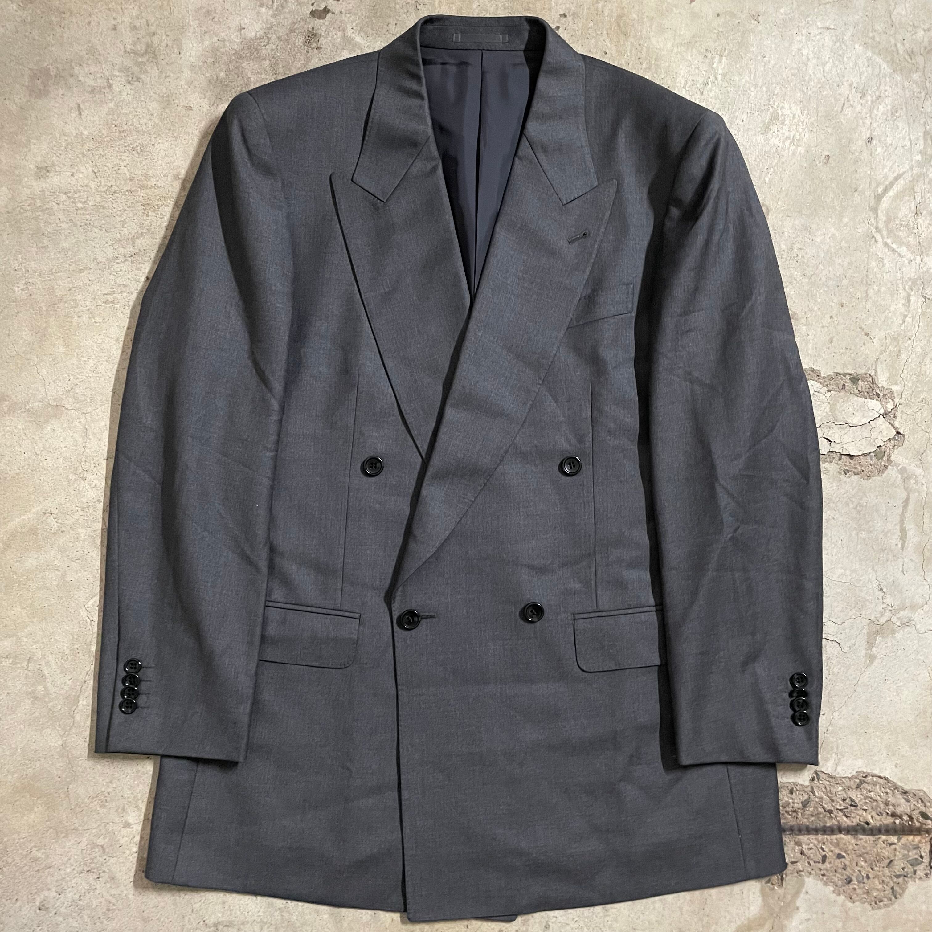 LANVIN〗retro double wool setup suit/ランバン レトロ ダブル ウール  