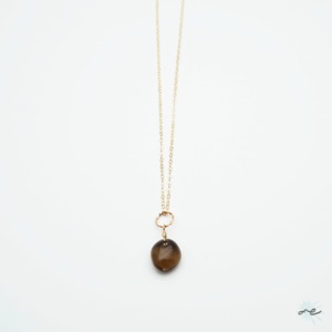 Smoky quartz Necklace/K14 gf