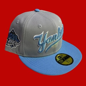 New York Yankees 1999 World Series New Era 59Fifty Fitted / Gray,Light Blue (Gray Brim)