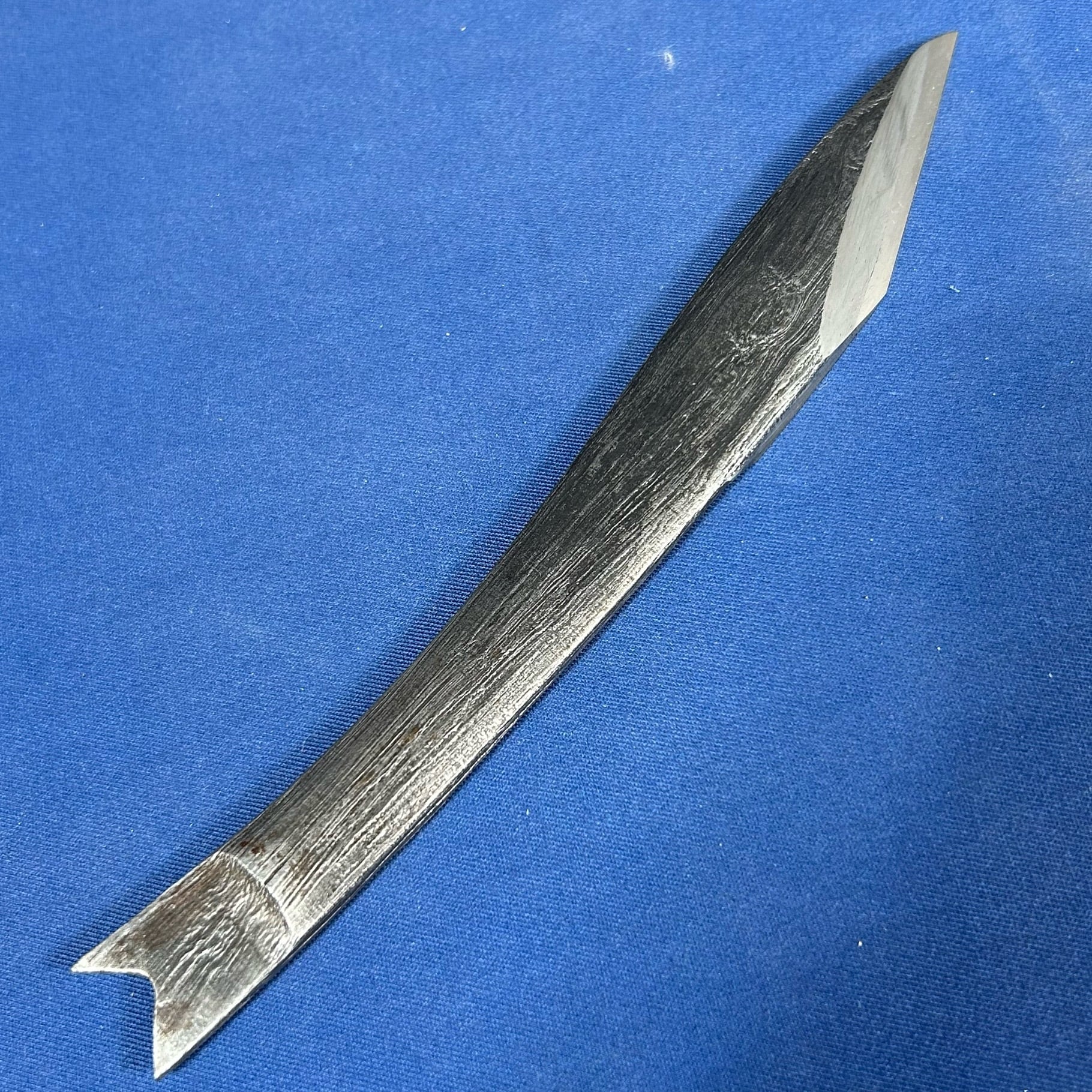 故)高木順一作 [清流 鮎/切出小刀] 全長194mm 刃幅50mm 桐箱付【長期