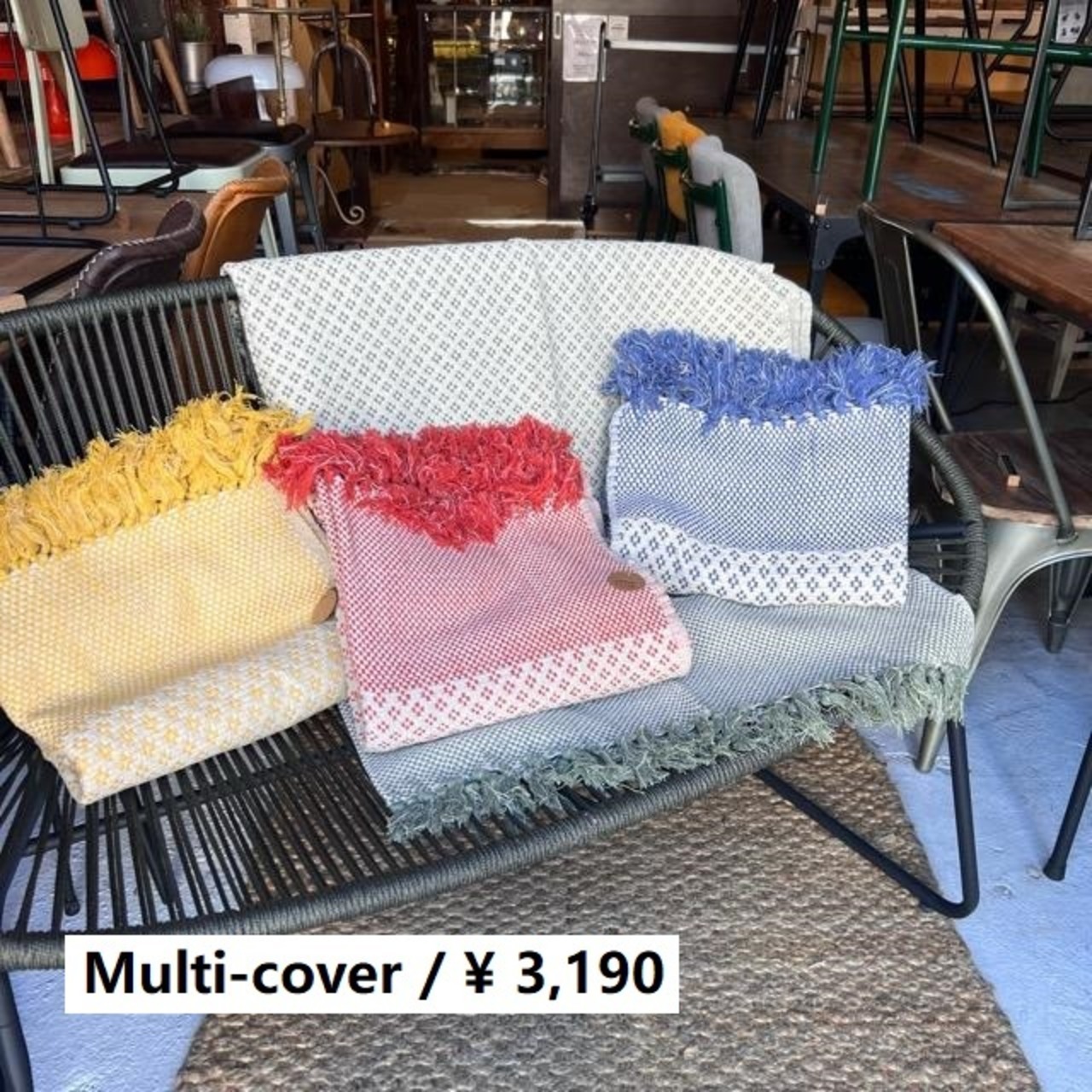 インド　コットンスローフラワー　140×200cm　全4色　オリーブ　イエロー　ブルー　ピンク　ベッドカバー　マルチカバー　ソファカバー　インド綿