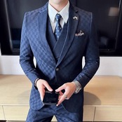 plaid casual suit 3piece 00017