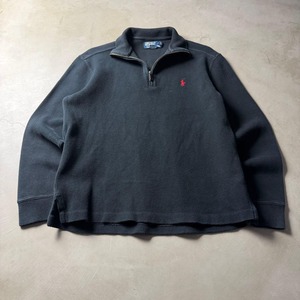 90s RALPH LAUREN Half Zip Knit BLK S