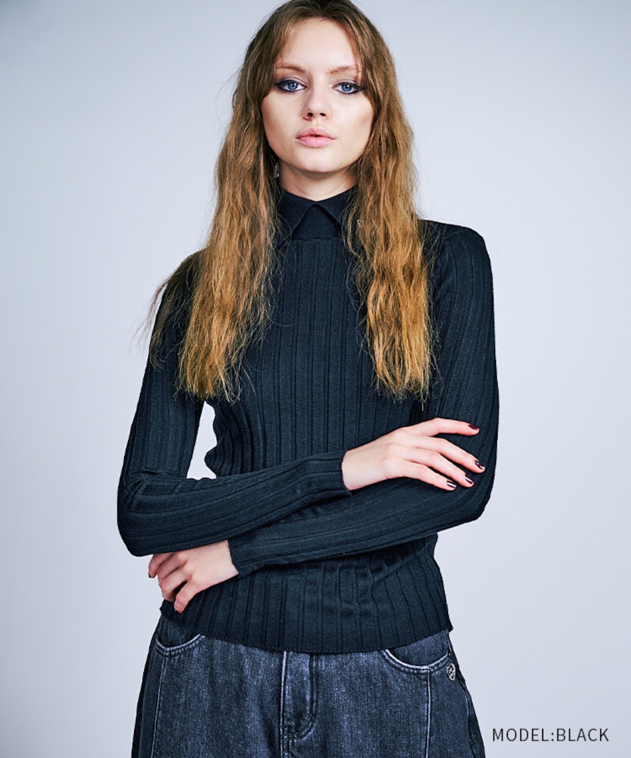 カラータイトセーター (BLACK) CQ-47103