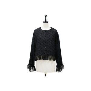 Jacquard lace frill cardigan