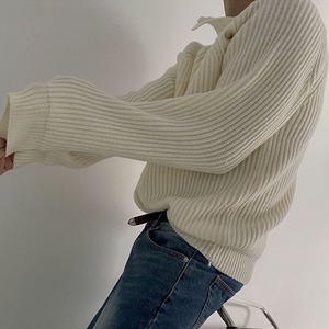 ハーフタートルボタンルーズニット　MT0080326