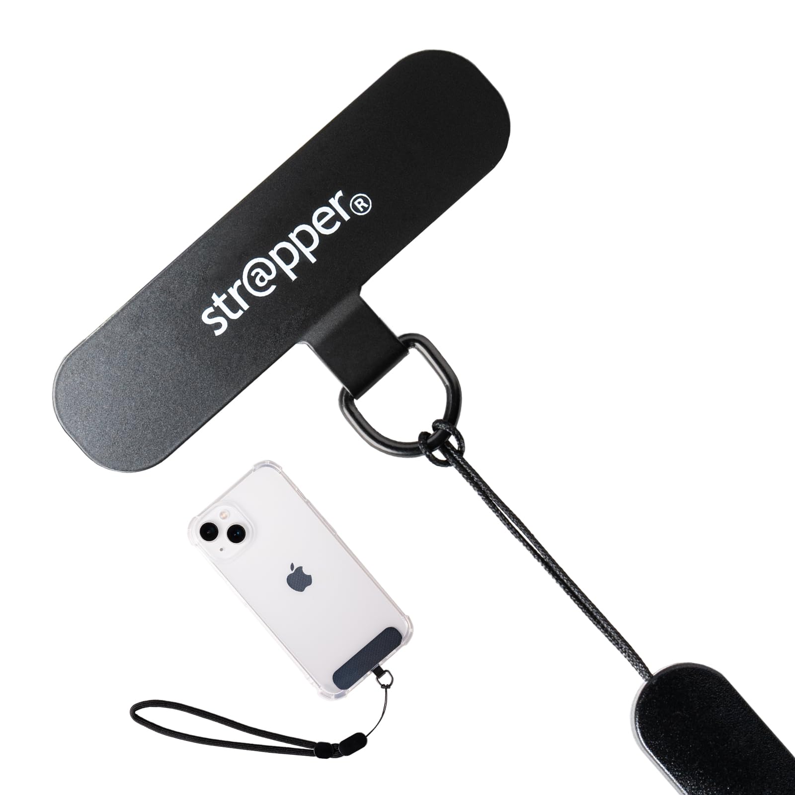 【在庫処分】ストラッパー Strapper (マットブラック) スマホ ストラップ 落下防止 携帯ストラップ リストストラップ