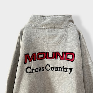 【SPORT-TEK】マウンドウェストンカ高校 クロスカントリー 刺繍ロゴ バックロゴ cross country ハーフジップ スウェット プルオーバー ワンポイント LARGE US古着