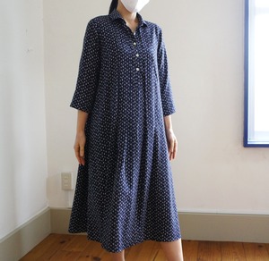 ＜SALE＞小鳥柄プリントのシャツワンピース