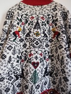 1990's Animal motif Mock neck sweater