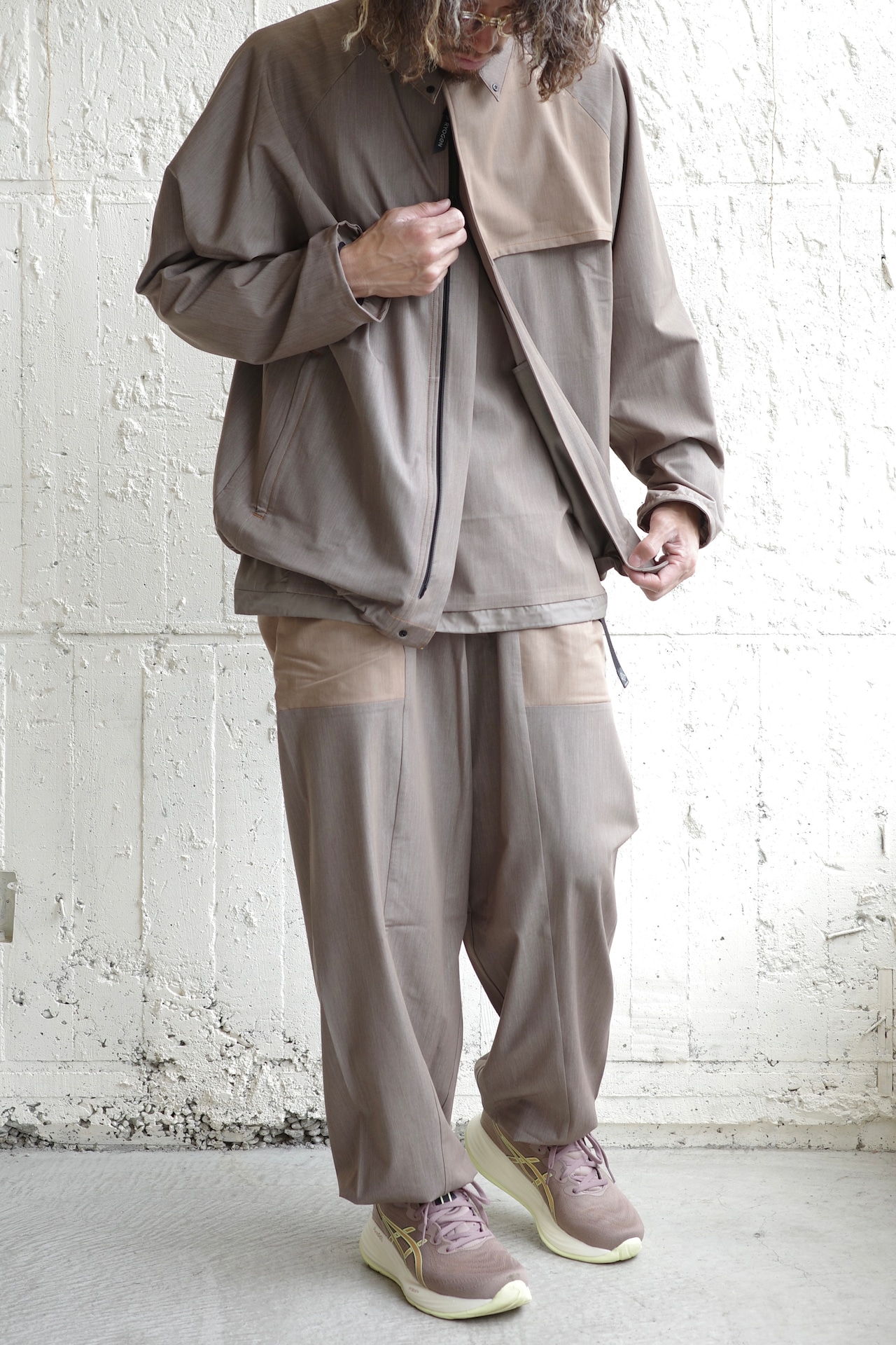 DENIM MOCK NECK H/S TEE / RGT-02-4