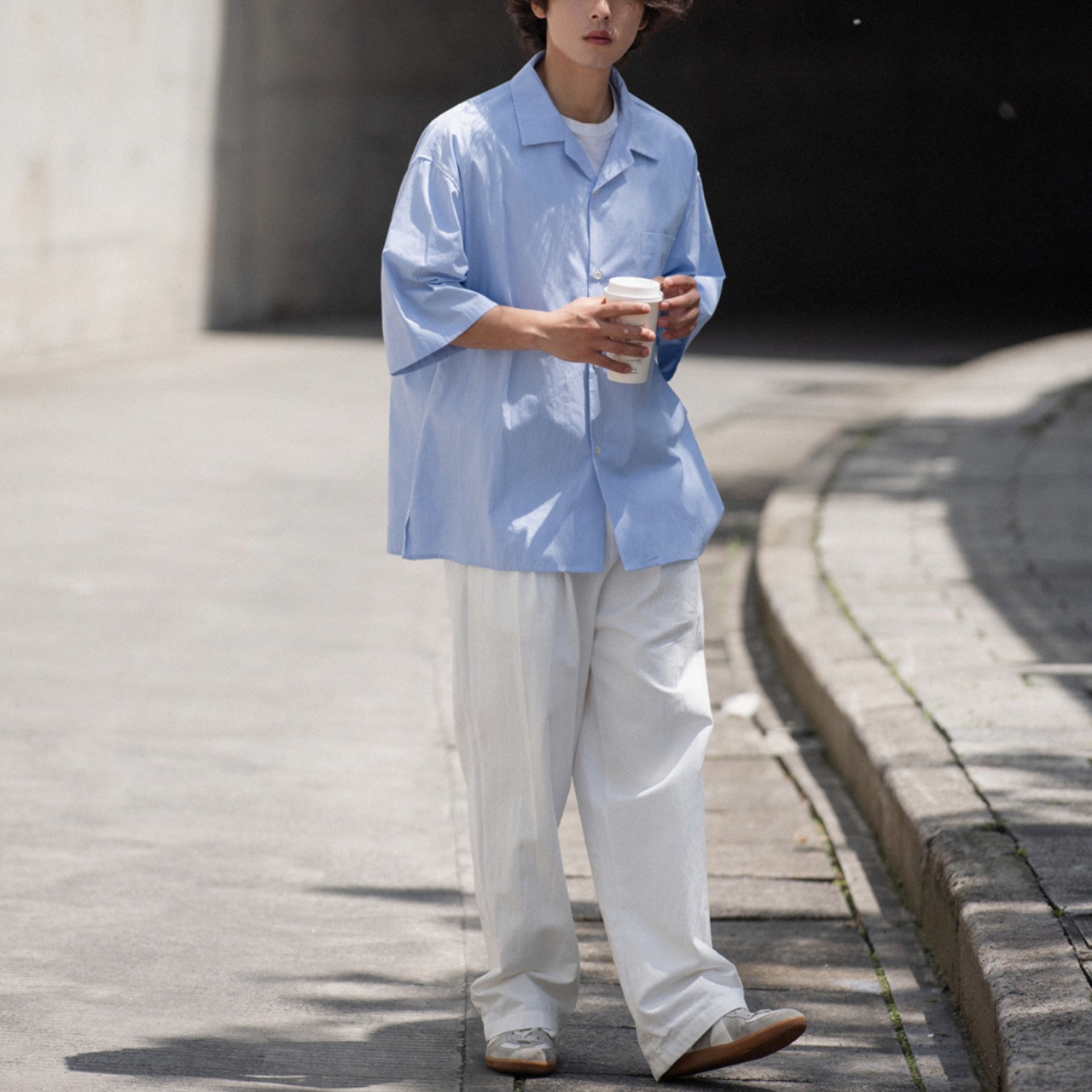 Relaxed fit open collar shirt 0592 - 7
