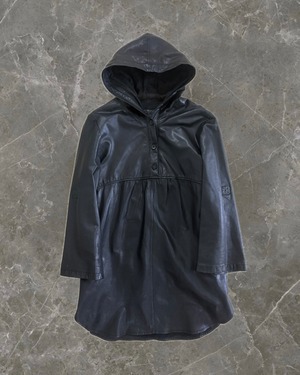 "john galliano" leather henry hoodie