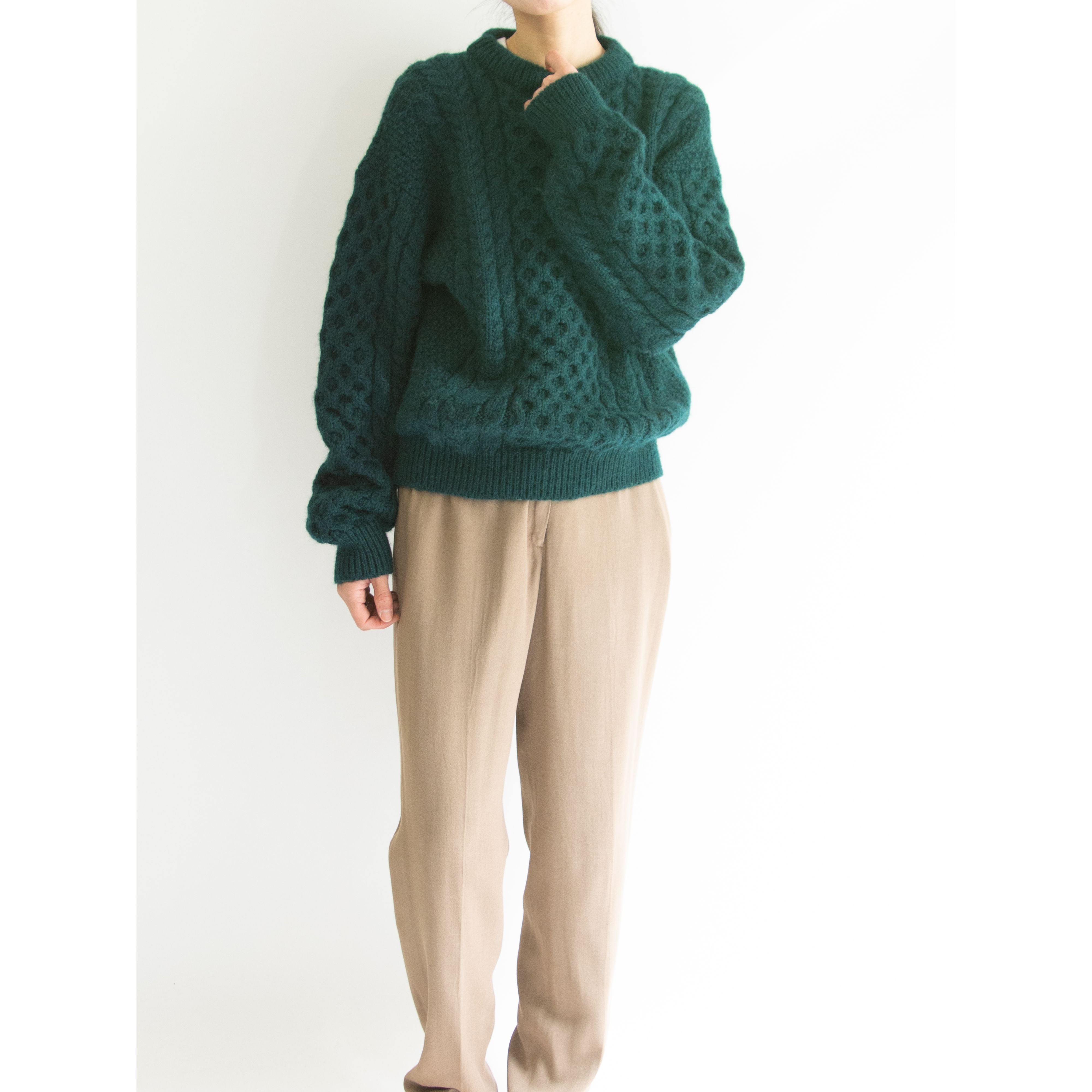 L.L.Bean】Made in Ireland 80-90's 100% Wool Alan Sweater（エルエル