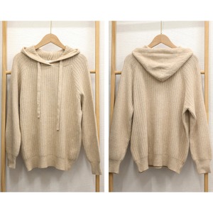 リブニット パーカー レディース 春秋冬 トップス おしゃれ 暖かい 大人 かわいい きれいめ フード付き 防寒 ナチュラル 大人可愛い 大人女子