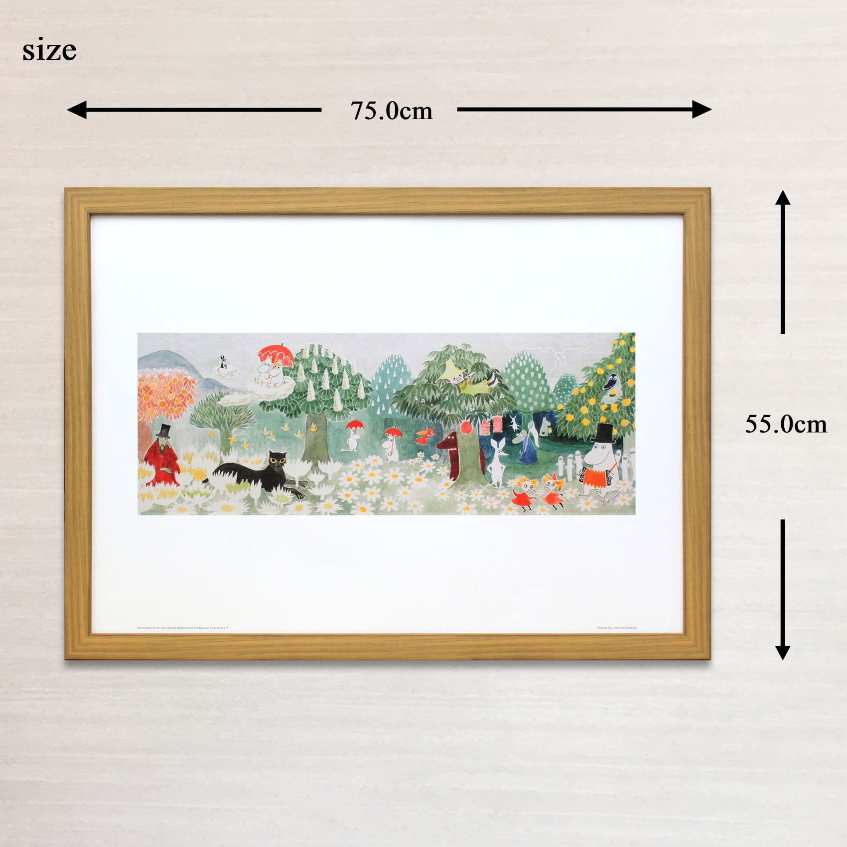 ムーミン 北欧 Putinki「飛行おにの帽子」送料無料 フレーム 展示用フック付アートポスター 絵画 インテリア アート