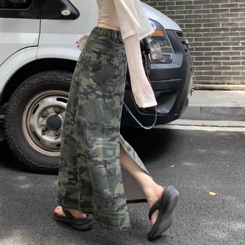 迷彩柄ロングスカートG124CSK0030 | liberal style. - 韓国
