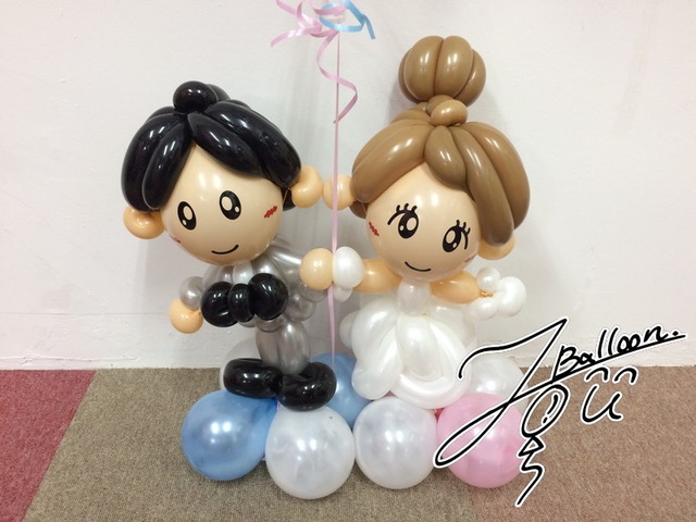 ウェディングギフトや受付装飾に】Balloon Art ウェディングドール 