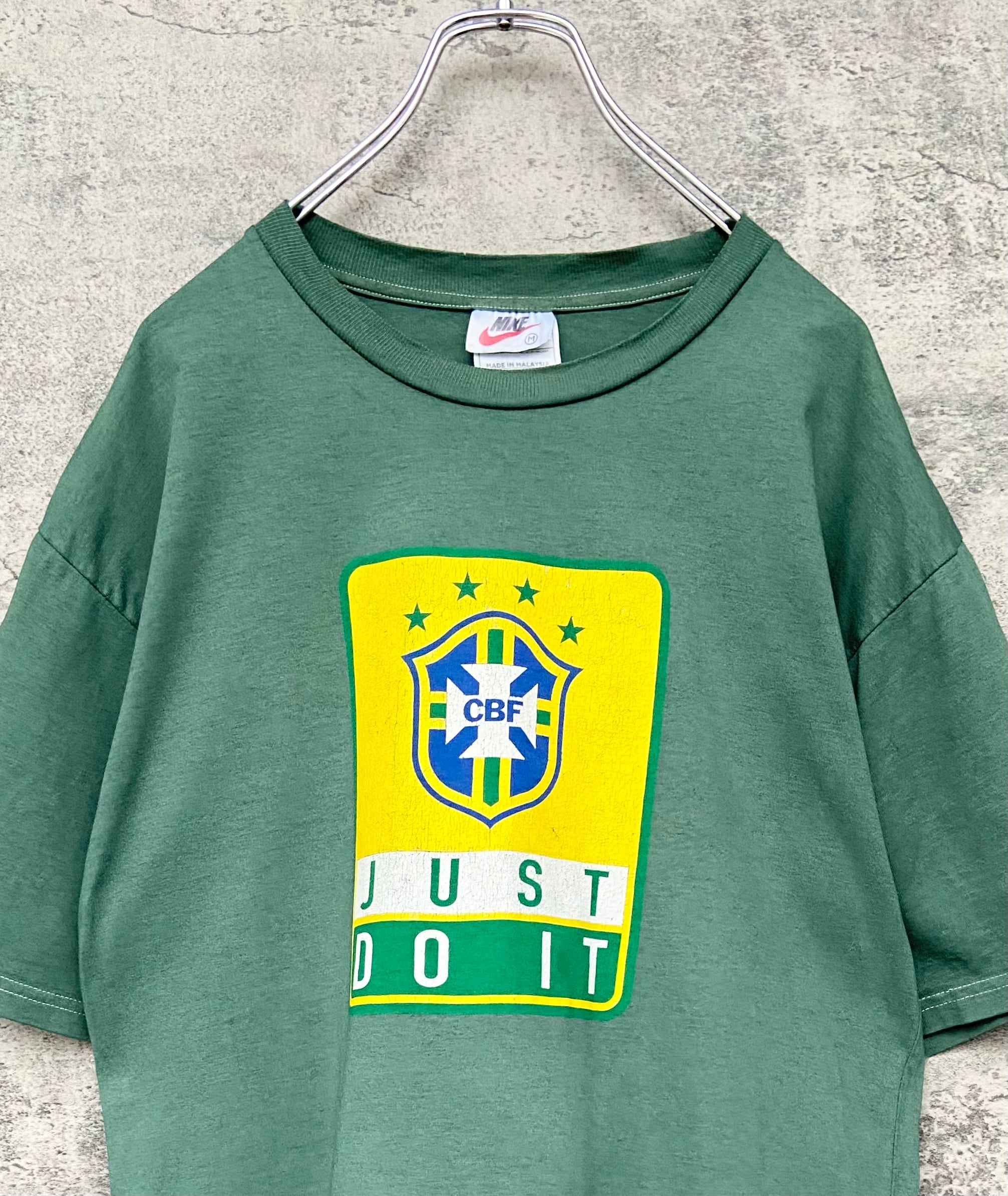 90s NIKE/ナイキ Tシャツ　両面ロゴ 緑 銀タグ