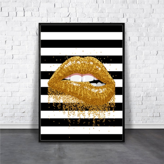 Golden Lips / 【アートポスター専門店 Aroma of Paris】[AP-000122]