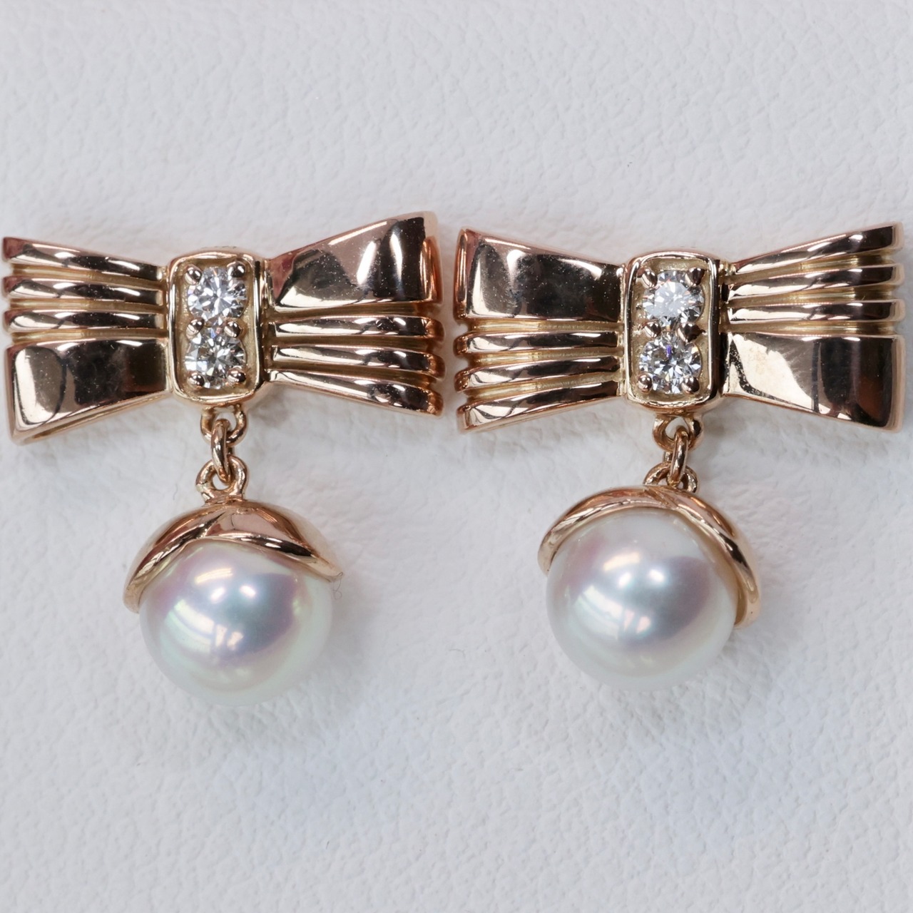 K18 PG LANVIN ランバン パール ダイヤモンド 0.12ct ピアス 750  