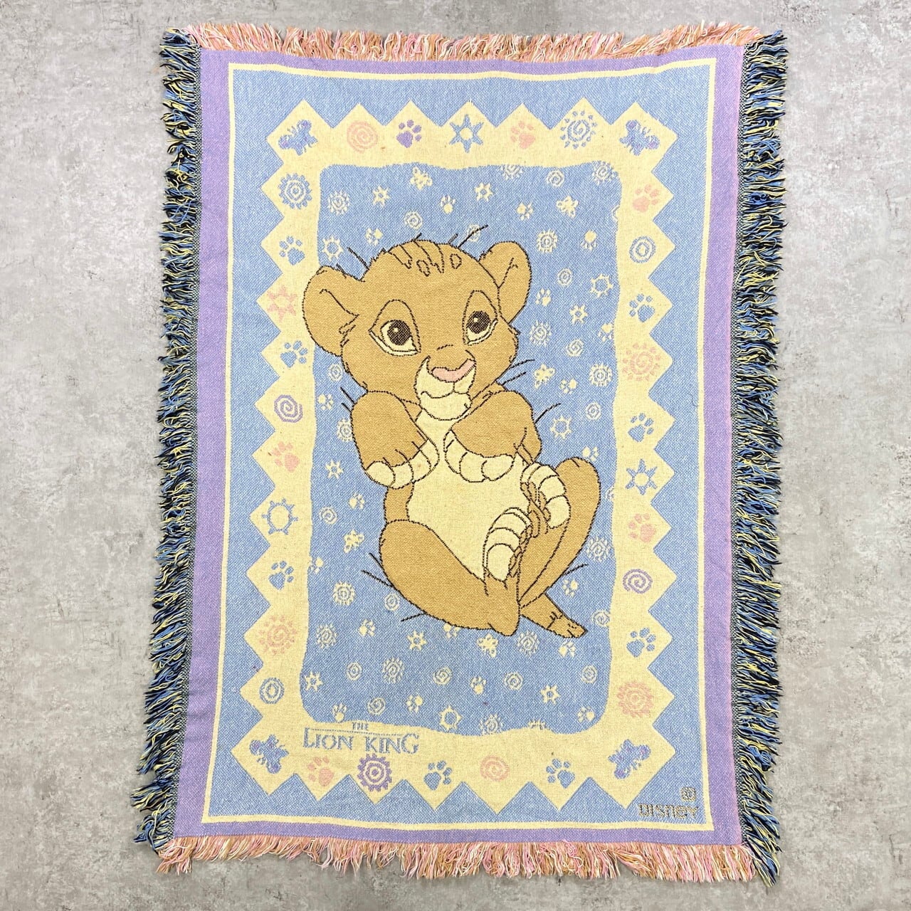 【※める】80s USA ブランケット ヴィンテージラグ　タペストリー ナタリーレテ タペストリーラグ｜Tapestry rug ブランケット ラグ 動物
