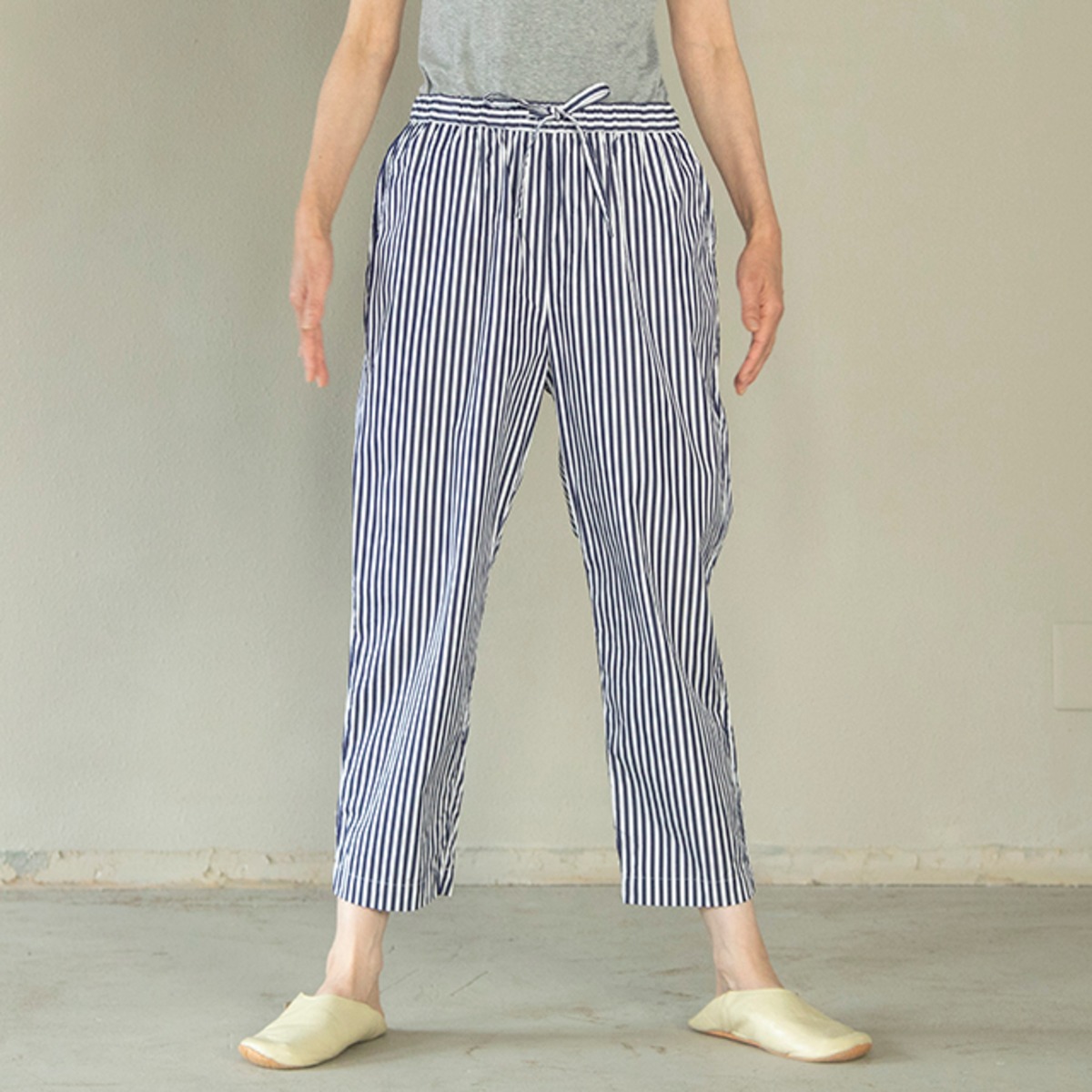 Thomasmaisonイージーパンツ ストライプ 夜 E Co