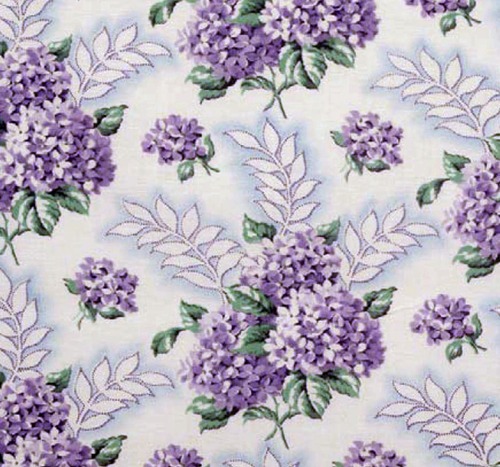 ヴィンテージ　ジャーマンファブリック　紫陽花　パープル[sa533]