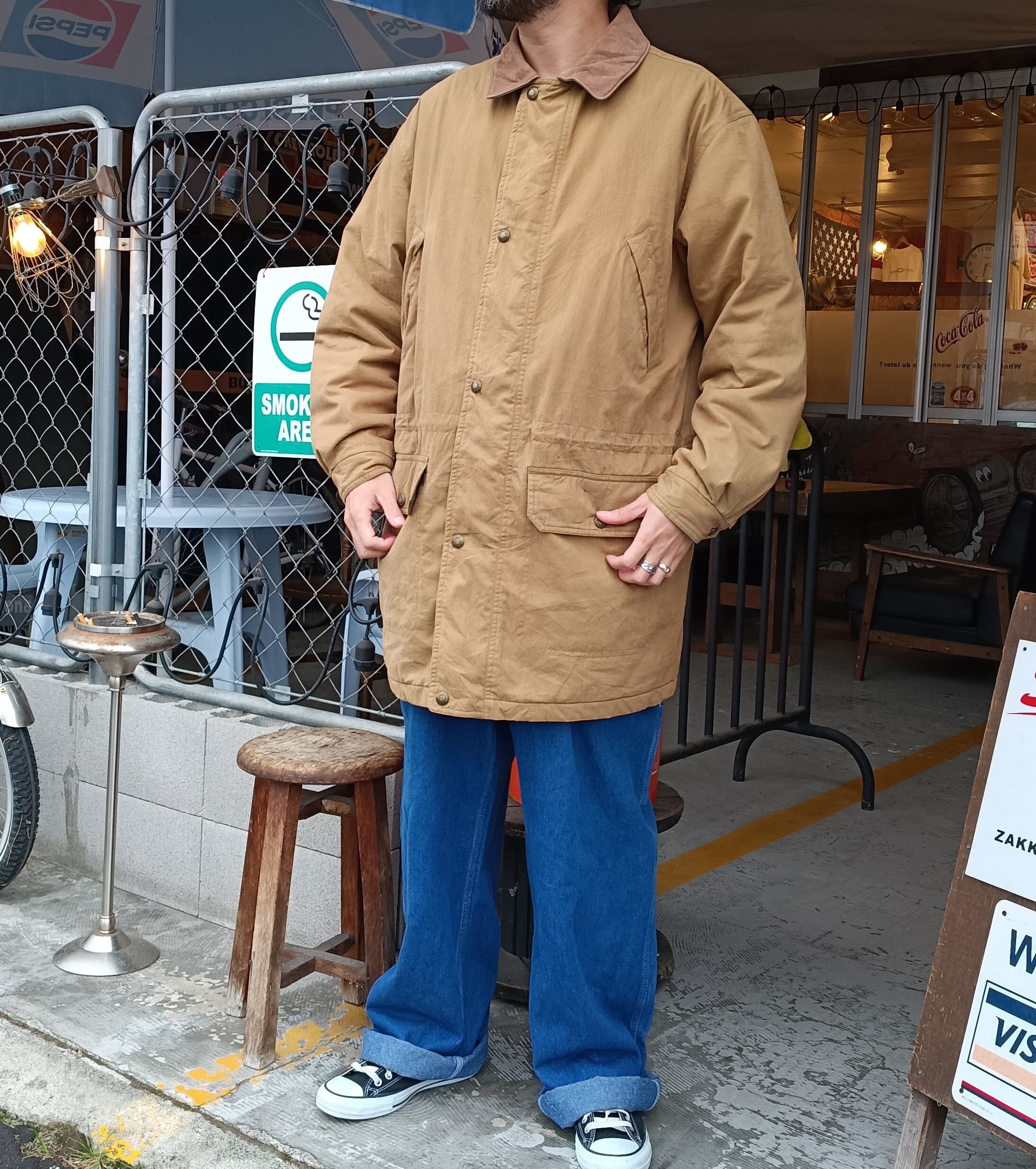 used アウター◆L Woolrich 中綿 ジャケット キャメル×ブランケット◆ヴィンテージ 古着