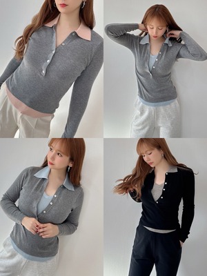 レイヤード風ニットプルオーバー ¥6,200+tax