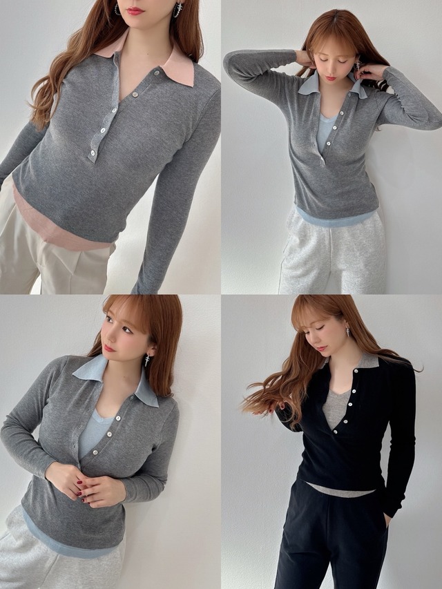 レイヤード風ニットプルオーバー ¥6,200+tax