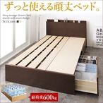 長く使える棚・コンセント付国産頑丈2杯収納ベッド Rhino ライノ 匠モデルマットレス付 セミダブル