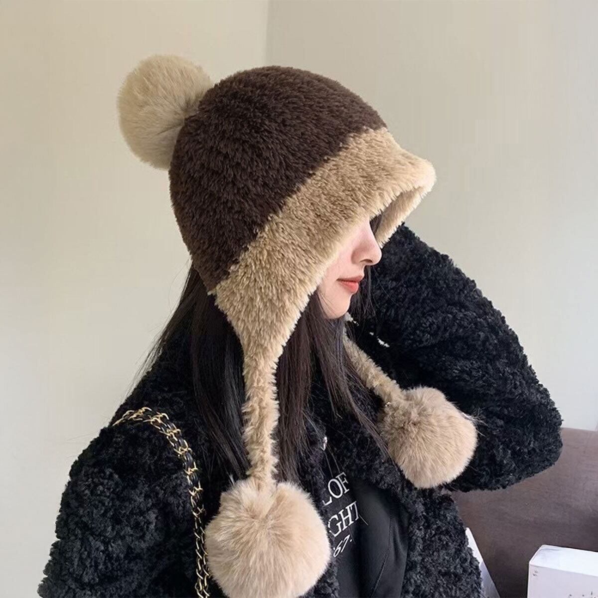 ニット帽 ボア 帽子 レディース 秋冬 韓国 防寒 保温 ふわふわ もこもこ おしゃれ 大人 かわいい ポンポン付き ニットキャップ 小顔 大人可愛い 大人女子