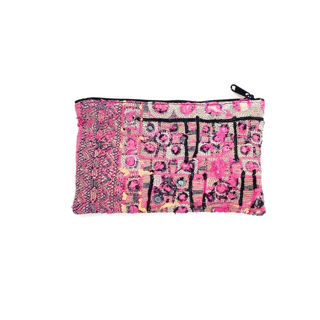 刺繍古布 パッチワークポーチ
