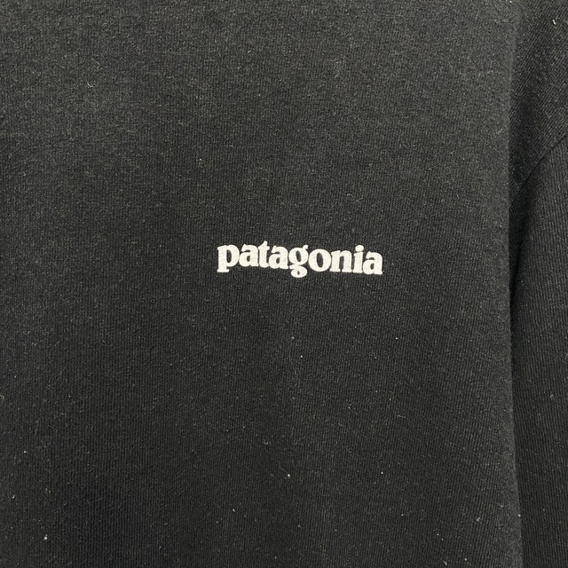 patagonia パタゴニア バックプリントロンT ワンポイントロゴ 黒 S