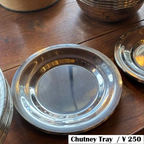 India Stainless Steel Chutney Tray, Large, Round, Perfect for Chutney, Outdoor Use, Small Plate, Coaster, Ships by Mail