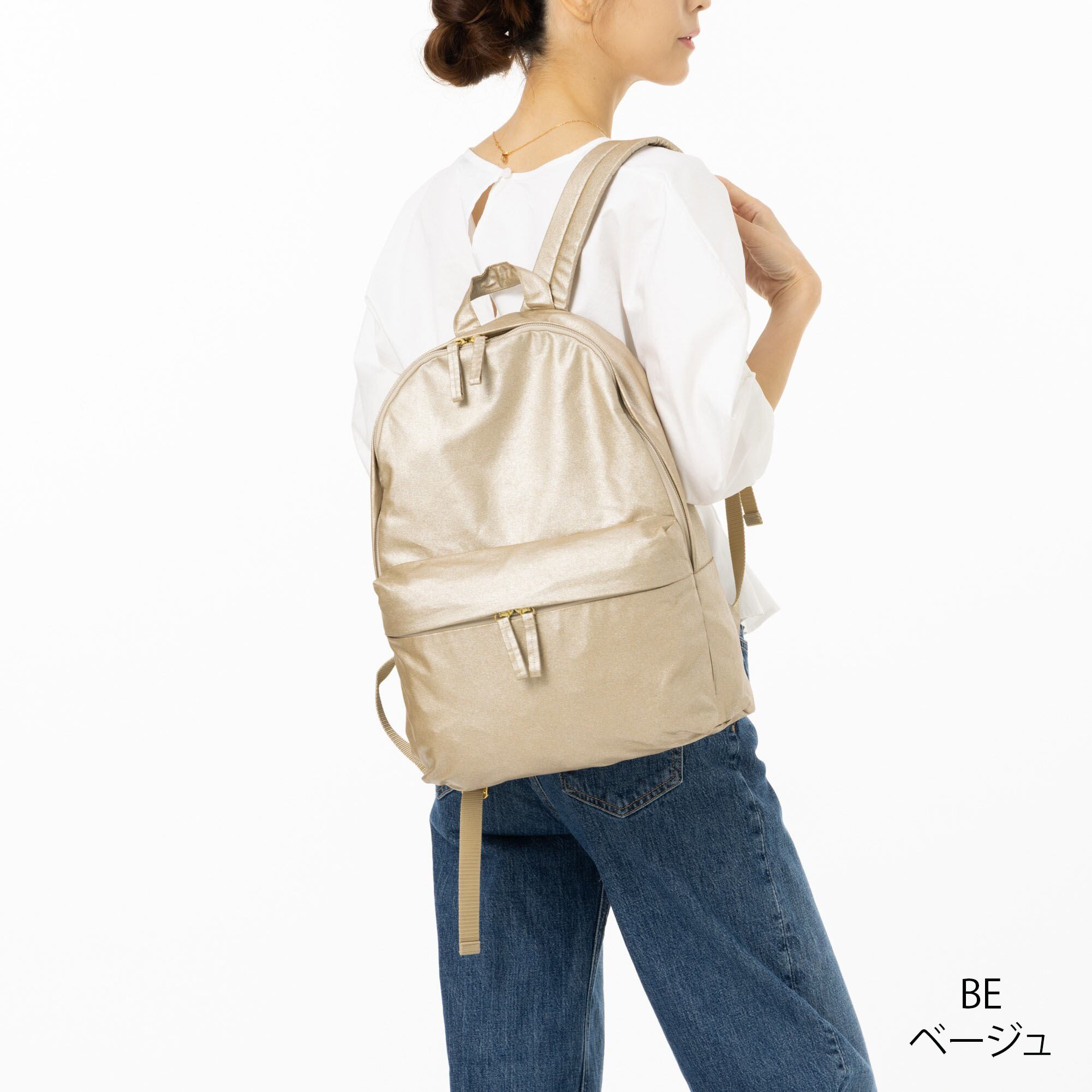 charm メタル デイパック ゴールド系 メタリック リュックサック 