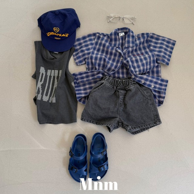 《送料無料》半袖チェックシャツ：Jr【MINIMAL】※お取り寄せ