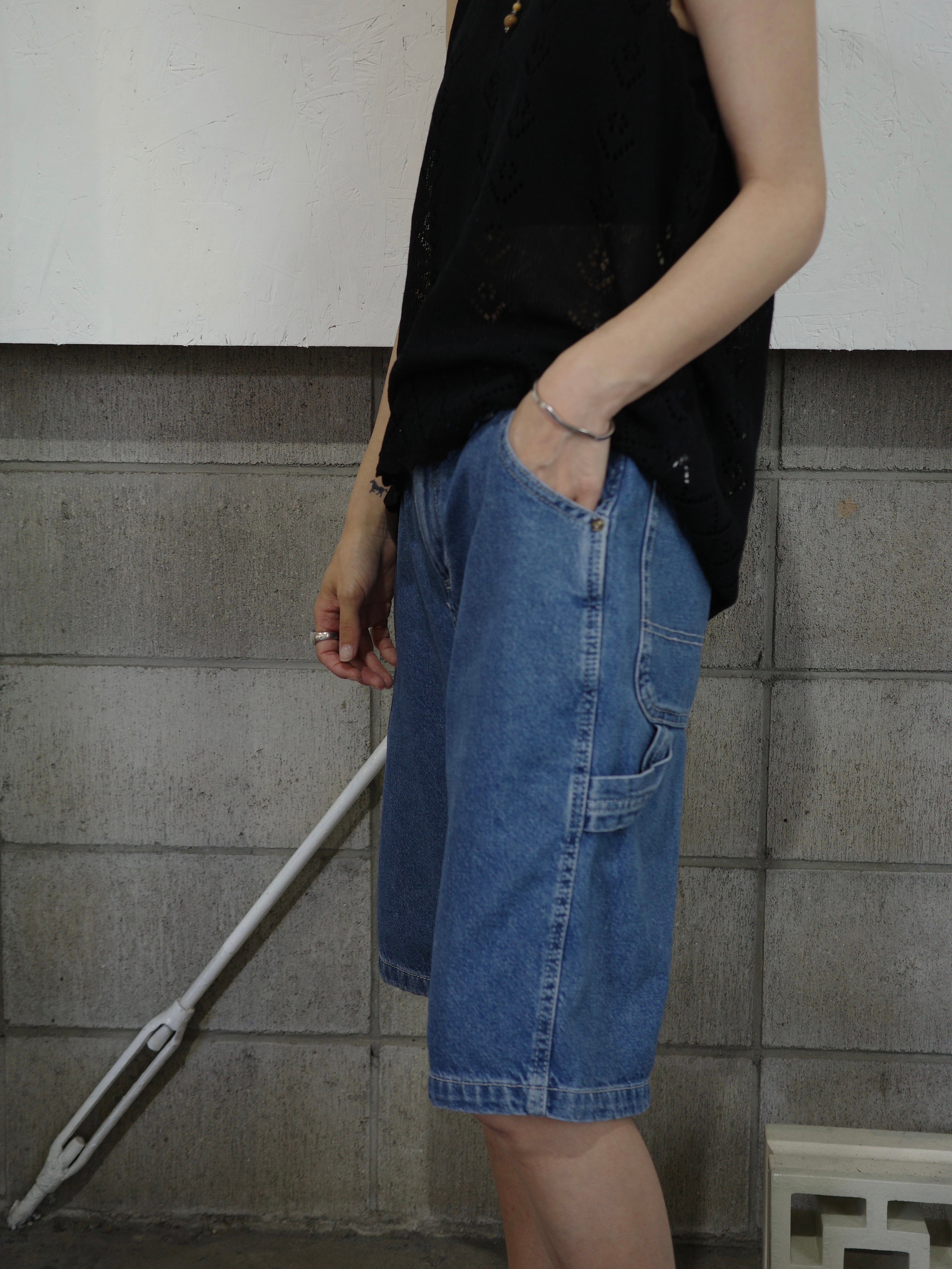 <vintage>”Dickies”denim half pant