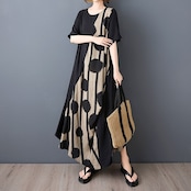 アートパターン Aライン ワンピース  30161