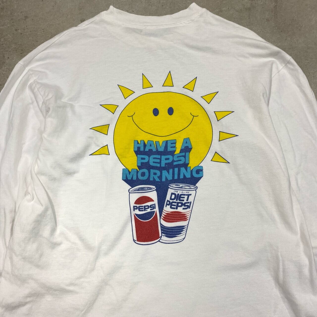 USA製 80〜90年代 ペプシコーラ PEPSI アドバタイジング 企業ロゴ プリント 長袖Tシャツ メンズL 古着 80s 90s ヴィンテージ  ビンテージ ホワイト ロンT バックプリント【ロングTシャツ】【VC】【HA10】【cs2212-20a】【3anniv】 | cave ...