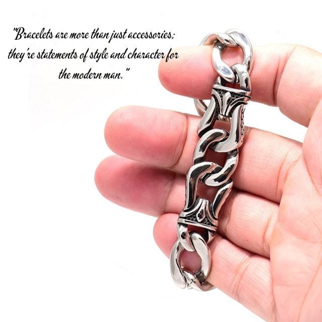 ブレスレット 喜平ブレスレット 百合の紋章 メンズ ステンレス