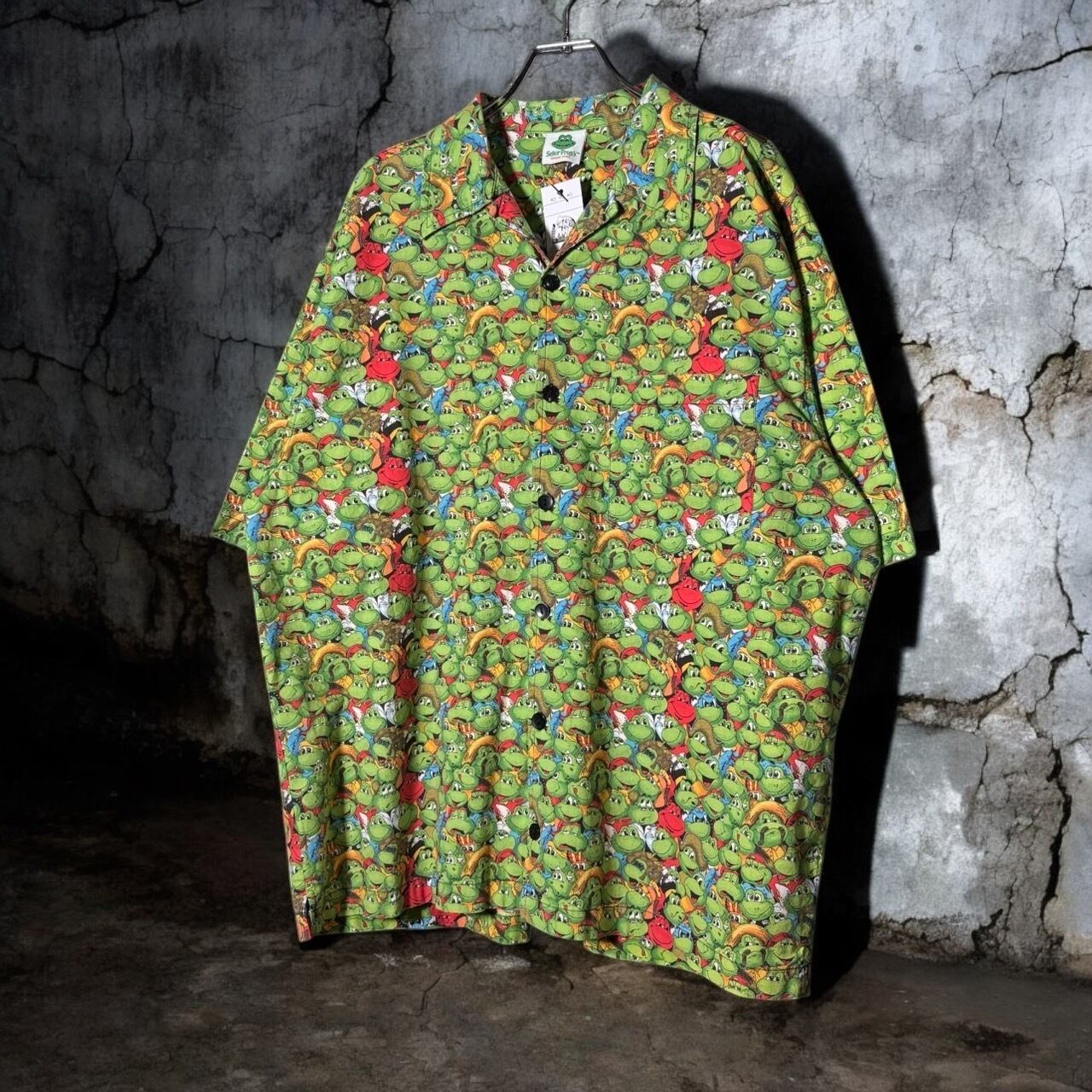 90〜00's SenorFrog's S/S shirt セニョールフロッグス 総柄半袖シャツ