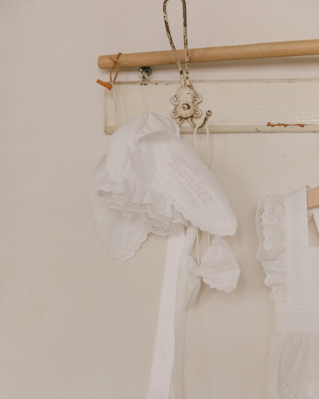 予約【kiki&nini】Apron Bunny Hat〔お名前刺繍〕