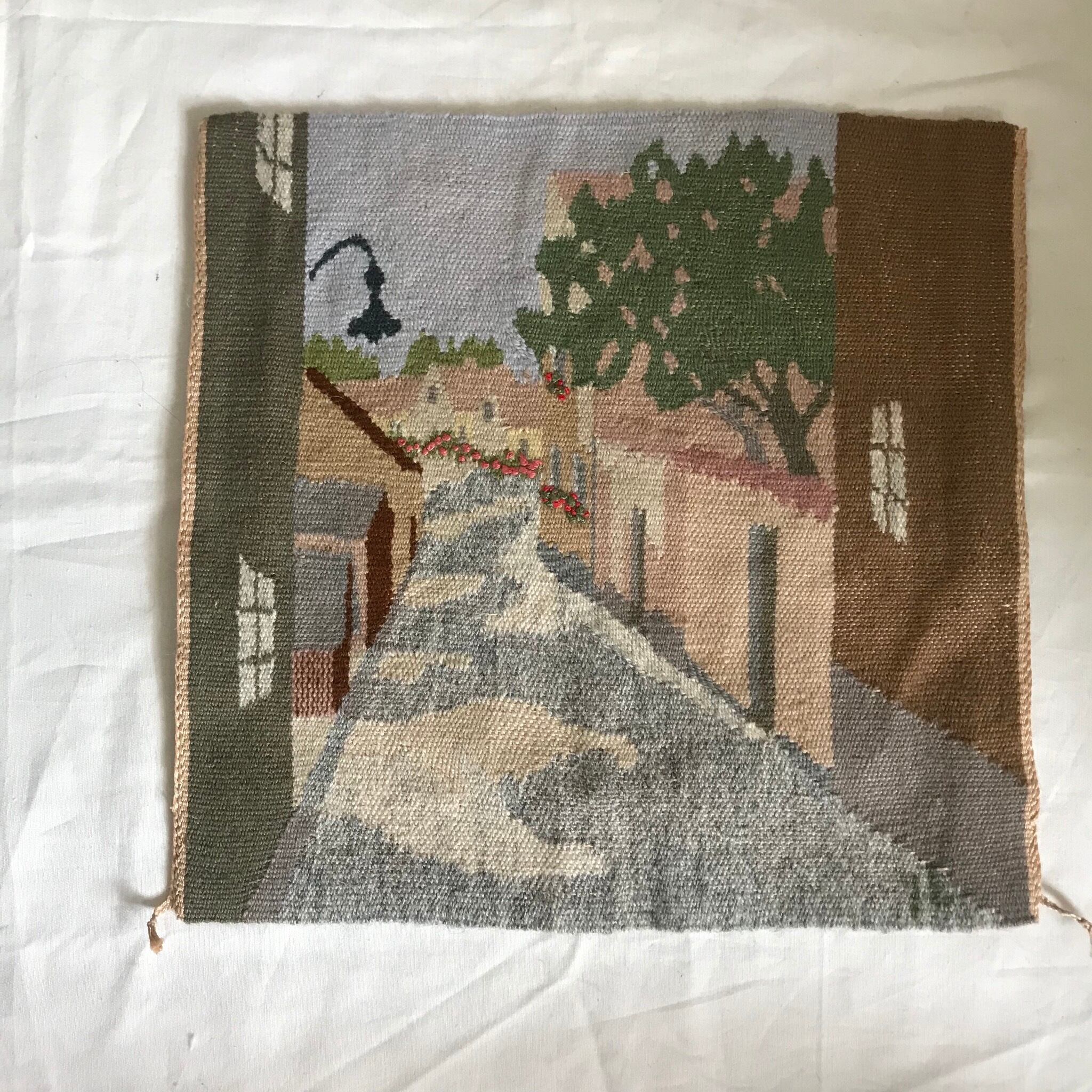 のどかな小道の織り絵