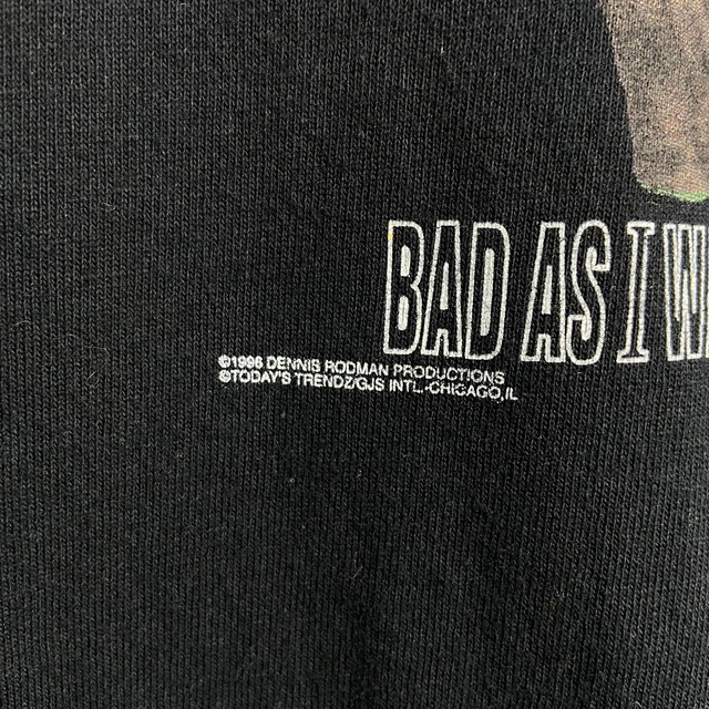 90s USA デニスロッドマン　NBA ブルズ　両面プリントTシャツ　黒　XL
